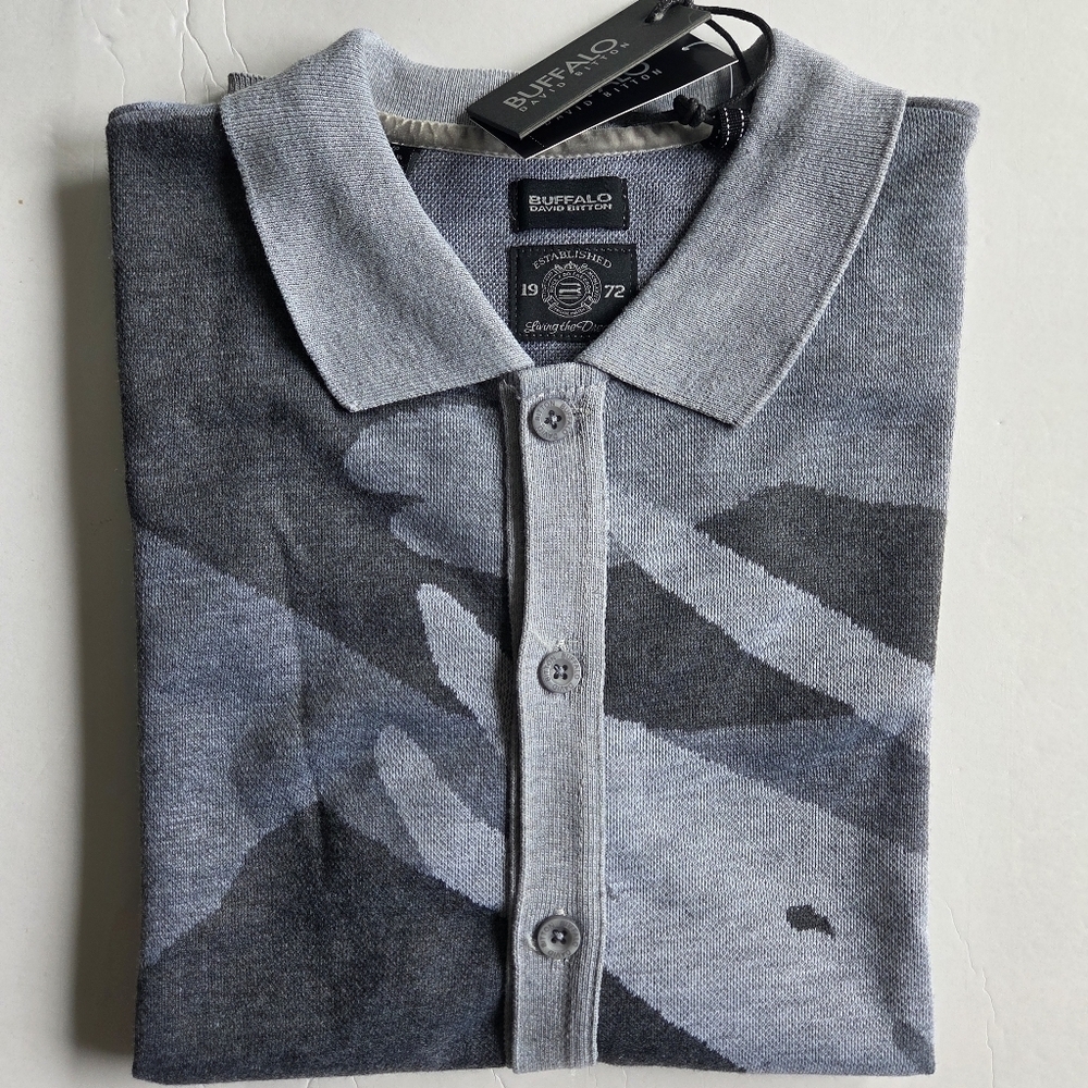 Buffalo David Bitton Camouflage Button Up Polo Shirt - Picture 3 of 7